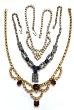 Vintage Rhinestone Necklaces & Bracelets Lot ~ See All Photos