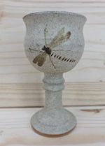 Studio Pottery Goblet By Draycote Pottery Featuring Dragonfly 101388 Sh16