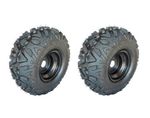 Quad Tire ATV Set of 2 Complete Wheel 18x9.5-8 240/50-8 3 Hole Rim Black Rear