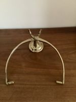 Vintage brass wall ice holder to use for kitchen towels