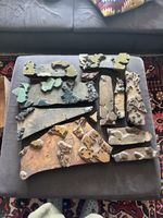 Job lot 12 antique vintage Asian Indian wooden fabric printing blocks (B17)