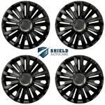 Wheel Trims 15" Hub Caps Royal RC Plastic Covers Set of 4 Black Fit R15