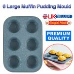 NEW LARGE MUFFIN YORKSHIRE PUDDING CUP MOULD BAKEWARE 6 CUPS CAKE BAKING TRAY 