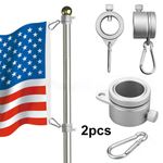 Flag Pole Rings Spinning Flag Pole Kits Swivels Flagpole Rings Aluminum Alloy 2X