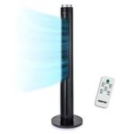 GEEPAS 46" Oscillating Tower Fan Air Cooling with 3 Speed Remote Control, Black