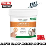 PADS Cleaning BEST Eye Dogs Remover Wipes Pack Of 100 Face Vets Natural FREEpost