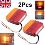 2Pc 12V LED Rear Tail Lights Indicator Stop Light Trailer Caravan Van Truck Lamp