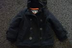 BABY BOY TODDLER SMART NAVY BLUE WOOL/POLYESTER COAT WITH HOOD  12/18months