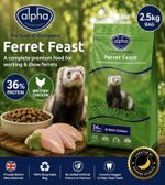 Alpha Ferret Feast Ferret Food 2.5kg Complete Dry Food High Protein Adult Ferret
