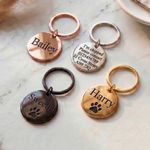 Deep Engraved Pet ID Tag Stainless Steel Dog Cat Collar Disc Custom Name Charm