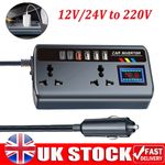 Car Inverter Outlet Car Converter To Outlet Plug 12V/24V To 220V Serviceable UK.