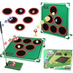 Golf Set Game Mat Target Strap Stand Indoor and Outdoor Portable Interactive 