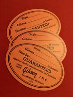 Premium Reproduction Orange Kalamazoo Gibson-Style Guitar Labels (Set of 3)