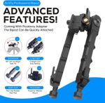 Rifle Bipod 7.5-9inch Tiltable Foldable Quick Release Bipod Picatinny Rail Bipod
