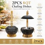 Luxury Chafing Dish Buffet Set, 2Pcs 8QT Stainless Steel Food Warmer Hanging Rod