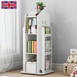 Kids Rotating Bookshelf Castle Rack Display Bookcase Toys Storage Book Shelf UK
