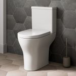 Comfort Height Rimless Close Coupled Toilet WC Soft Close Seat White Ceramic