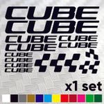 CUBE Bike Stickers Vinyl Decal Frame Cycle Bicycle - Set of 16 Logos