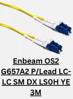 Excel Enbeam OS2 Fibre Optic Patch Lead LC-LC Single mod 9/125 Duplex LS0H 3M