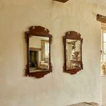 Handsome Pair Of Vintage Mahogany Wall Mirrors
