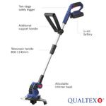 Qualtex 24v Cordless Garden Grass Trimmer Telescopic Lawn Edge Cutter Strimmer