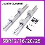 Linear Rail Guide SBR12/16/20 200-2200mm Slide Shaft Rod +4X Bearing Block