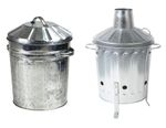 15 L Litre Galvanised Metal Bin Rubbish Waste Dustbin Animal Feed Storage trash