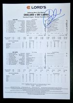 2024 SRI LANKA v ENGLAND cricket Lord's scorecard - signed by Asitha FERNANDO