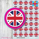 ROUND Union Jack UK United Kingdom Flag Stickers 6 Sizes Small Sticker GB Event
