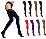 NEW Lace Top 80 Denier Sheer Hold-Ups Stockings ,9 Various Colours- Sizes S-XL