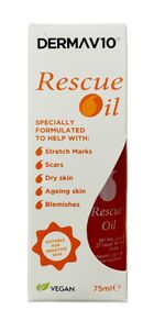Derma V10 Rescue Oil Reduce Appearance Of Stretch Marks Scar Tissue Dry