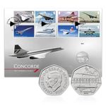 Concorde Stamps Coin Cover 50p Brilliant Uncirculated fr Royal Mail Royal Mint