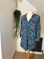 VINTAGE ANOKHI FOR EAST FLORAL PRINT LIGHTWEIGHT SHIRT COVER UP 3/4 SLEEVES 12