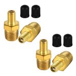 28mm Brass Air Inflator Adapter 1/4" NPT (M) to Standard for Schrader Valve (M)