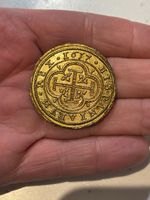 Spanish Bullion Coin 1637 Gold 100 Escudos Coin, 14g. 4cm  Same As Original