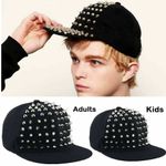 Boys Mens Rivet Baseball Cap Baby Kids Punk Rock Rapper Bboy Hiphop Snapback Hat