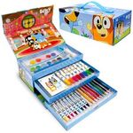 Bluey Kids Colouring Case 44 Pieces Set Expression Arts And Crafts Case