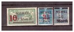 Memel collection postage stamps with overprint Mi.121-123 complete fold
