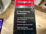 Snap-on Racing 12" Round Vintage Aluminium Thermometer Celsius & Fahrenheit