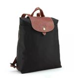 NEW Longchamp Le Pliage 1699 Nylon Zipper Backpack Black Rucksack Bag Size M