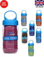 Cooling Towel with Portable Bottle Quick Dry Sports Ice Towel Gym Fitness UK