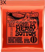 3Pcs Ernie Ball Skinny Top Heavy Bottom Guitar Strings 10-52 + 6 Guitar Picks UK