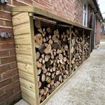 Garden Paradise 3m Wooden Narrow Log Store - Half Depth - 3m x 1.16m x 30cm
