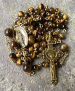 Stunning Rosary Handmade In Genuine Natural Tiger Eye Gemstones