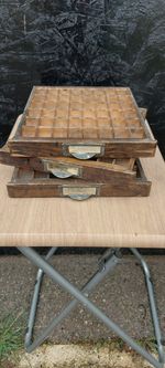 Vintage Letterpress Wooden Printers Tray Curios Display x3 Print Trays 