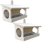 2 x Bird Feeding Table Wooden Garden Feeder Shelter. Wall Fence or Tree Mounted