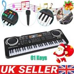 61 Keys Kids Electronic Keyboard Digital Music Piano Instrument with Microphone