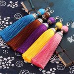 5X Large Silky Tassels Key Set Sewing Trim 11cm Long Bead Cushion Curtain Craft1