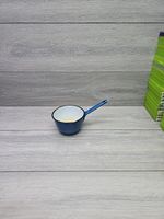 Vintage Enamel Teal - Milk Pan - Made In Yugoslavia - Vintage Kitchenalia.