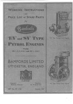 Bamfords Petrol Engine EV/SV - EV1 EV2 EV3 EV4 EV5 & SV1 SV2 SV3 Ops & Parts
